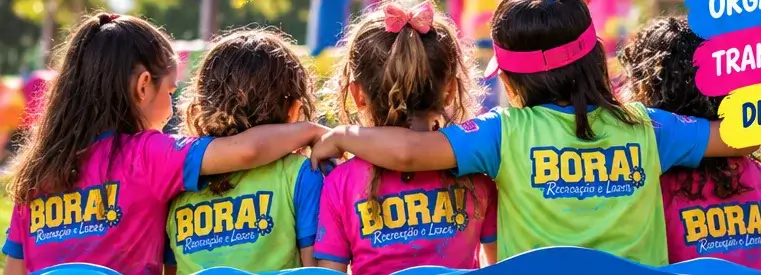 Equipe Bora! reunida em uma atividade recreativa